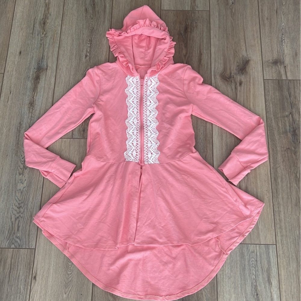 Persnickety High Low Pink Hooded Sweater 12